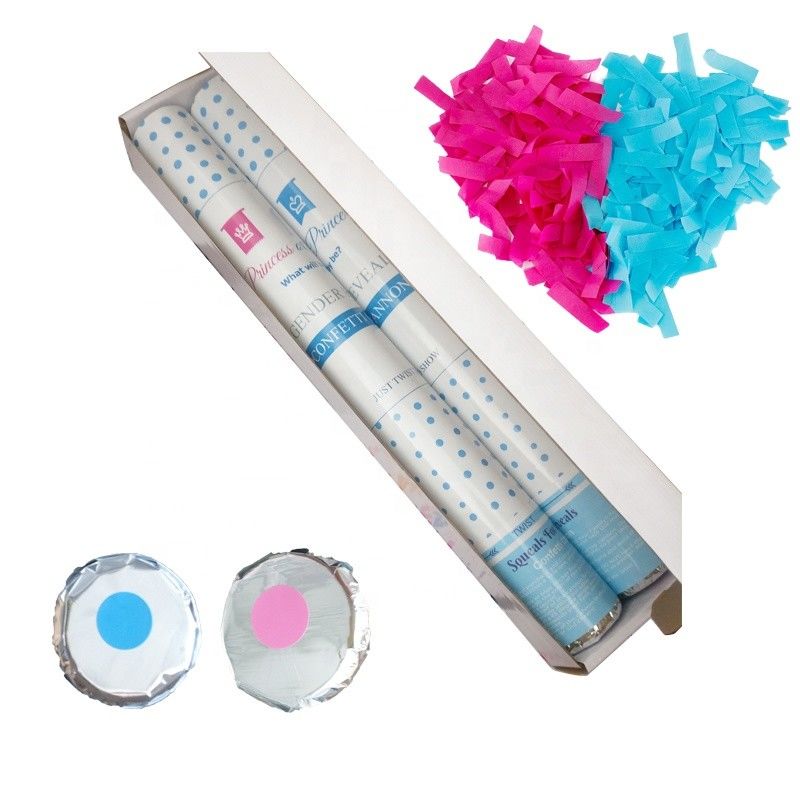Gender Reveal Party Pink Blue Color Blower Holi Powder Confetti Cannon