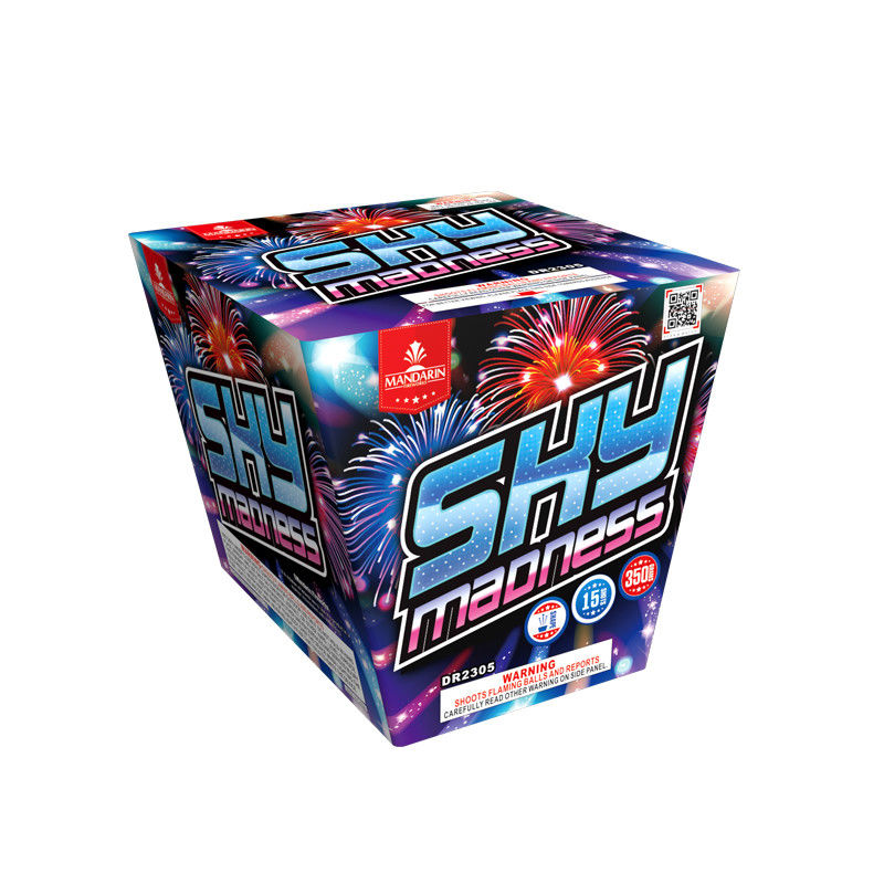 350g Sky Madness Consumer Cake Fireworks 15 Shots  Salute Customized