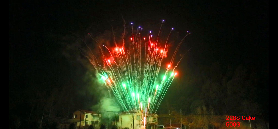 228 Shots 500G Pyrotechnics Consumer Cake Fireworks for Chinese New Year celebration