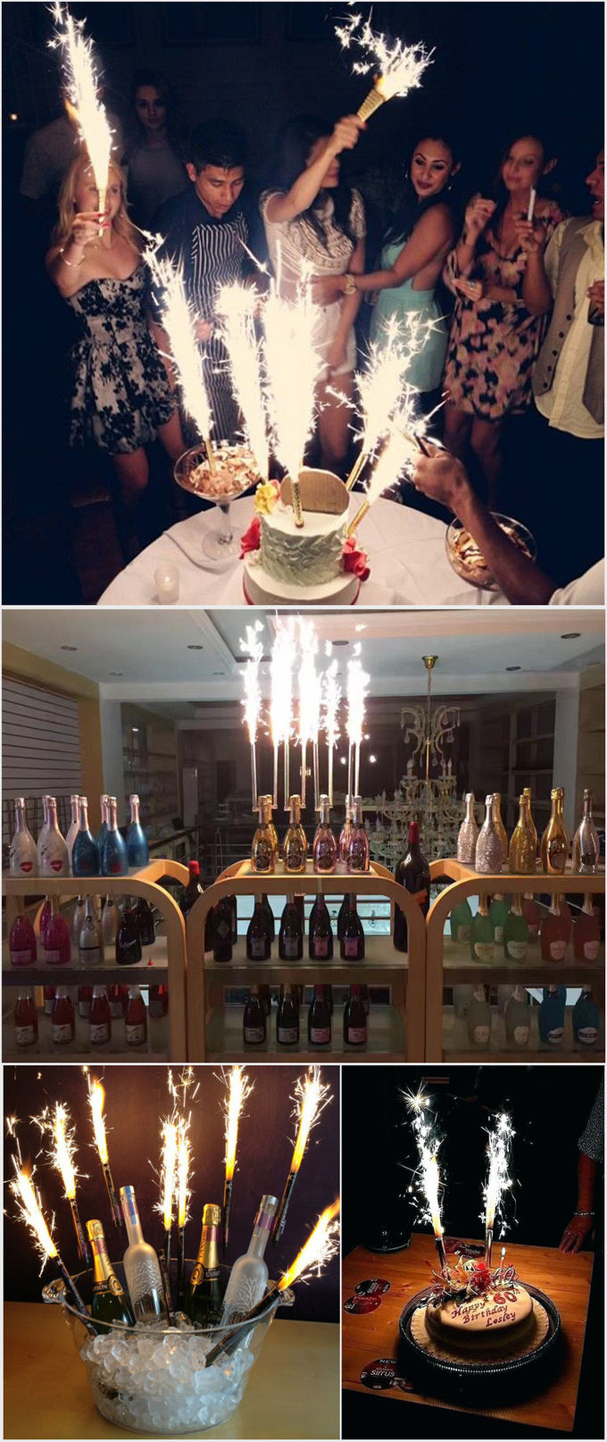 Celebration Ice Cake Fountain Sparklers / Birthday Cake Sparkler Candles