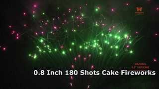 180 tiros fogos de artifício profissionais de 0,8 polegadas endurecem fogos de artifício chineses 1.3G