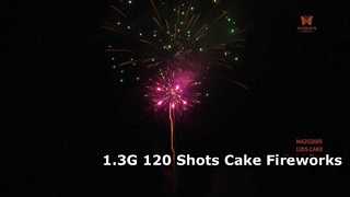 Liuyang Mandarin 1.3G Professional Fireworks Display Pyrotechnics 120 Shots Cake Fireworks
