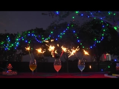 Wedding 7'' Inch Neon Sparklers , Multi Colored Sparklers With Golden Sparklers Effect