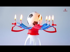 Customized Football Musical Birthday Candles Paraffin Wax Material