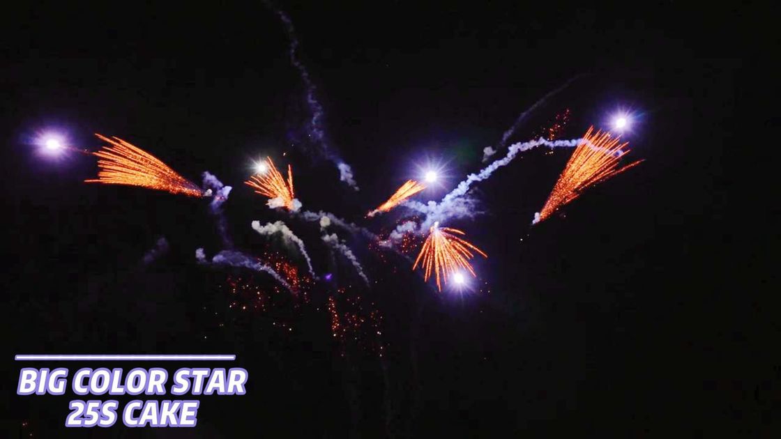 25 Shots Consumer Cake Fireworks Fan Shape Pyrotechnics 1.4g Un0336
