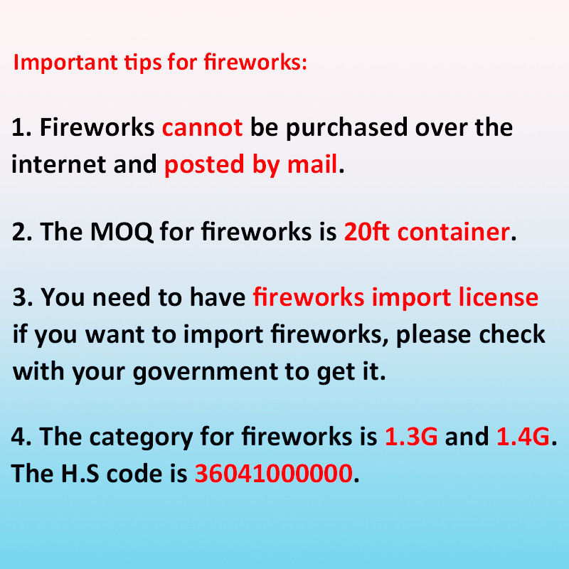 9 Inch Firework Shhell 8'' Inch Professional Fireworks Display Shells 1.3g UN0335
