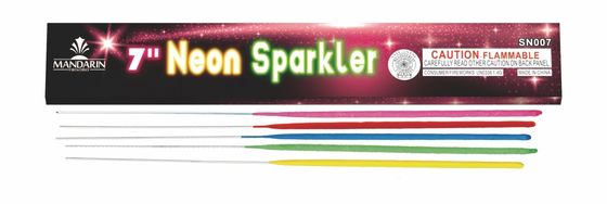 Wedding 7'' Inch Neon Sparklers , Multi Colored Sparklers With Golden Sparklers Effect