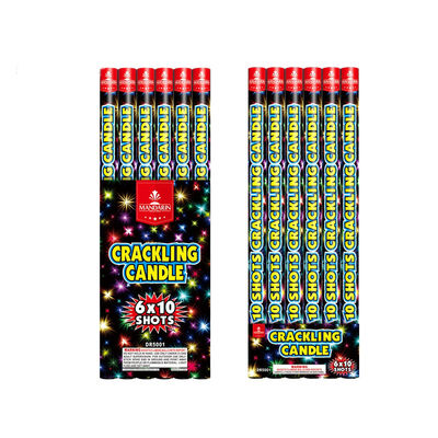 10 Shots Mandarin Customized Fireworks , 0.025CBM Crackling Roman Candles